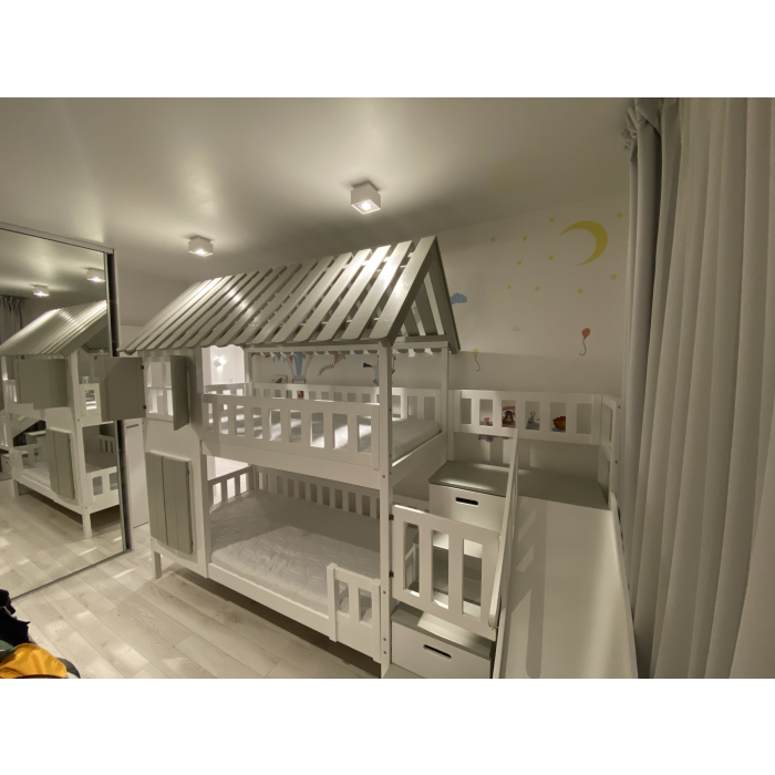 kinderhoogslaper met glijbaan en trap